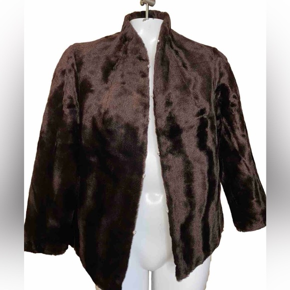 Kimono Satin & Faux Mink Fur Reversible Vintage Asian jacket - Picture 11 of 16
